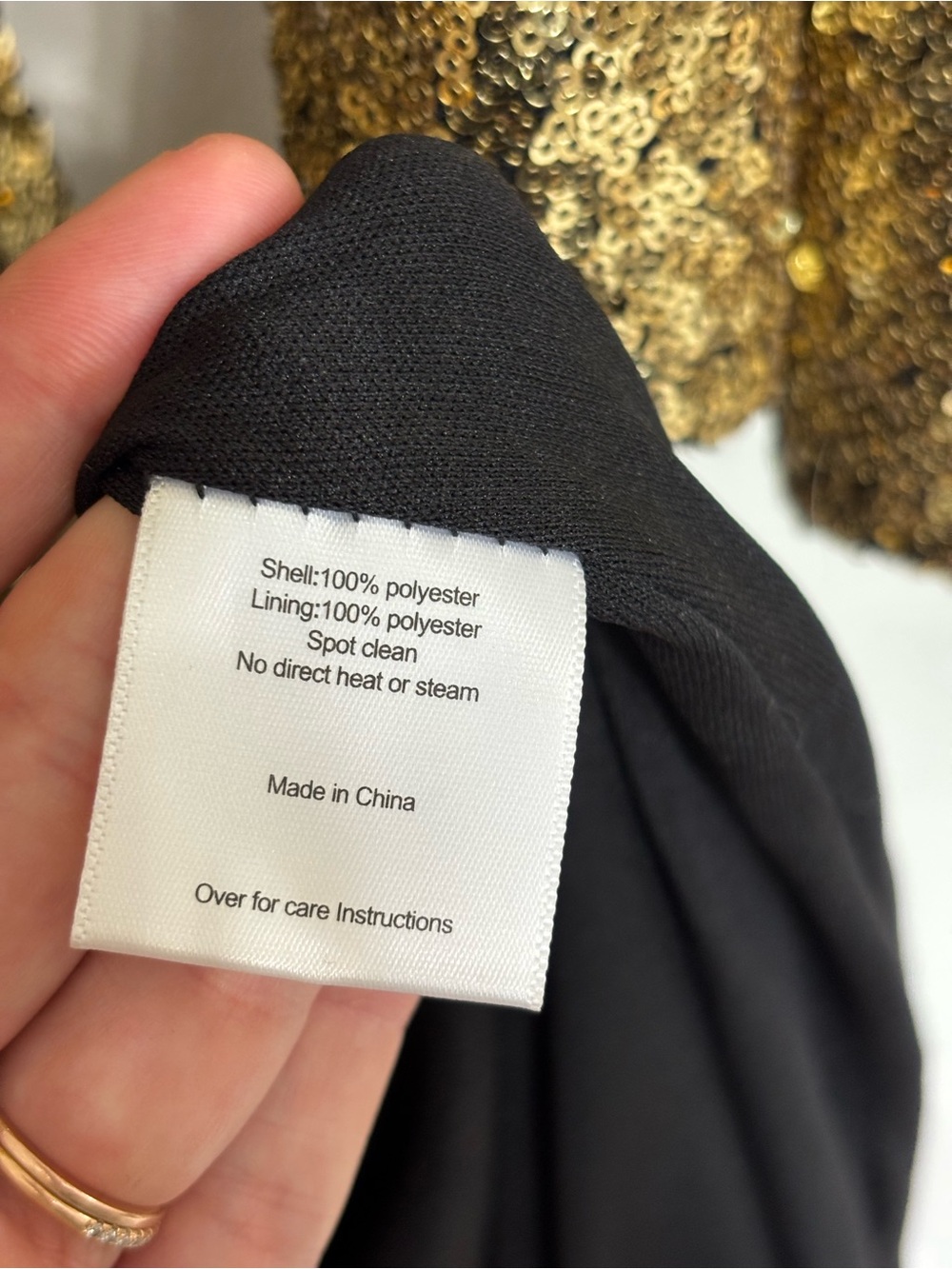 NEW BABEYOND Scoop Neck Sheer Angel Sleeve Maxi Dress Gold Sequin - Size 2X - Picture 11 of 14
